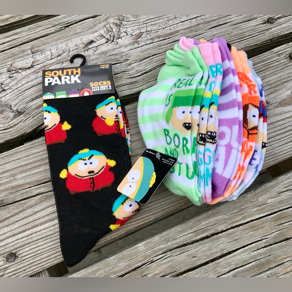NEW 6 Pair SOUTH PARK Cartoon Characters Socks Comedy Central Cartman Stan Kenny - Picture 1 of 9